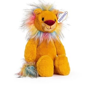 FAO Schwarz Dreamies Plush Lion Stuff Animal Rainbow Orange